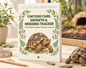 Tortoise Care Planner, Growth Tracker, Breeding Journal, Shell Measurement, Habitat & Hatchling Record Printable