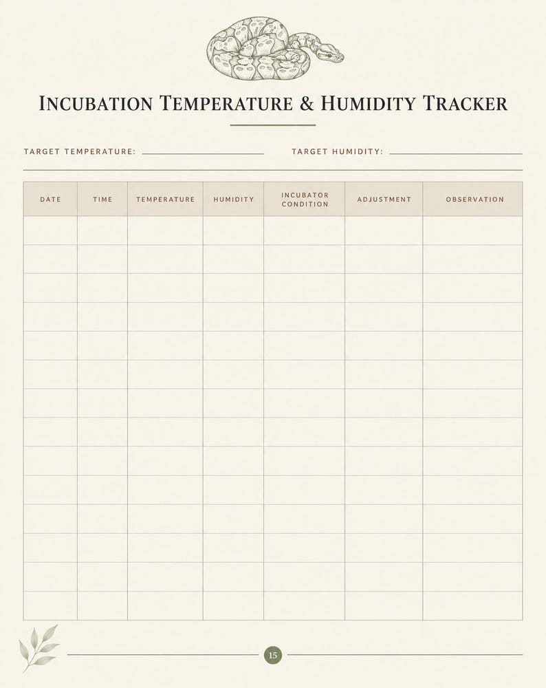 Ball Python Breeding Tracker, Snake Hatchling Journal, Reptile Planner, Egg & Genetics Record Printable image 14
