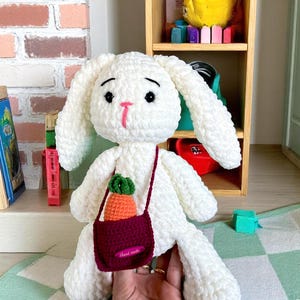 Crochet Pattern Bunny, Amigurumi Tutorial PDF in English, Crochet PDF Pattern, Christmas Toy Pattern, Baby Shower Gift Pattern