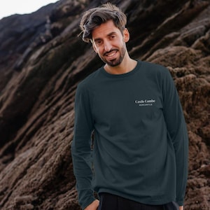 Mens Organic Long Sleeve T Shirt Sustainable Castle Combe Mercantile Tee Eco Friendly Cotton Top Cotswolds Heritage Clothing Gift for Him