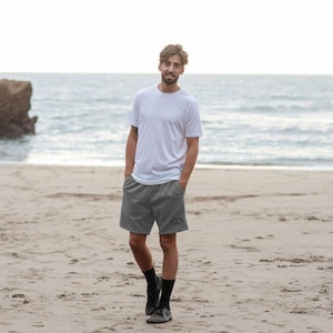 Mens Organic Cotton Sports Shorts Sustainable Castle Combe Jogger Shorts with Drawstring Waist Sweat Shorts Vintage Cotswolds Gift for Him