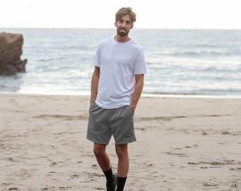 Mens Organic Cotton Sports Shorts Sustainable Castle Combe Jogger Shorts with Drawstring Waist Sweat Shorts Vintage Cotswolds Gift for Him