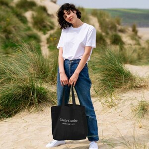Organic Cotton Tote Bag Large Reusable Grocery Bag Eco Friendly Shopping Bag Sustainable Canvas Tote Castle Combe Useful Gift for Mum or Her