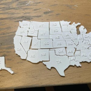 USA Bundesstaaten Puzzle STL-Datei | Lernbare 3D-Karte für Kinder | Geographie Spielzeug im Montessori-Stil | Digitales Download Lern-Tool