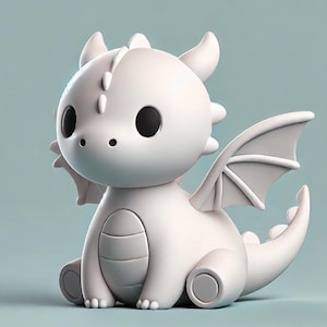 Cute Baby Dragon STL & 3MF – 3D Printable Fantasy Creature Figure, High Detail Model with Supports Needed, Adorable Dragon Decor Gift