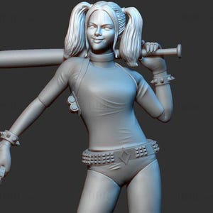 Multi-Part Mischievous Girl STL – Stylized Bat-Wielding Heroine Figure for Resin 3D Print | Comic-Inspired Female Model Kit STL