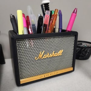Retro Guitar Amp Style Pen Holder STL,3D Printable Music Desk Organizer for Stationery,Musician Gift, Rock Studio Decor, Pencil Stand