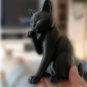 Modern Black Cat Figurine STL File – Stylish Decorative Art for Cat Lovers, Printable 3D Model with Supports Required