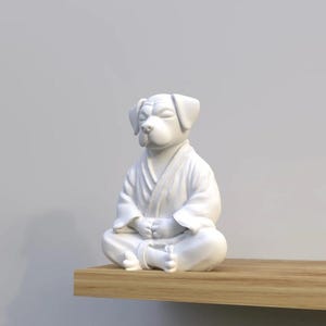 Meditating Dog STL File | 3D Printable Zen Dog Statue for Mindfulness & Home Decor | Relaxed Pup Figurine | Digital Download Model