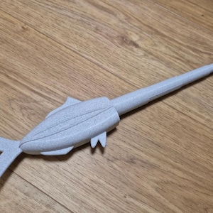 Fish and Collapsing Sword 3D STL File – Surprise Sword Toy Opened with Magnet, Support-Free Printing, No Assembly Required, Fun Model
