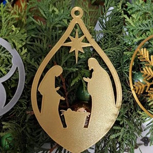 Weihnachtsbaumschmuck STL-Datei - 4 verschiedene Hängedekor-Designs, 3D druckbare Weihnachtsbaumschmuck, einfaches Drucken ohne Unterstützung