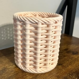 Woven Style Pen Holder STL | 3D Printable Pencil Organizer | Desk Storage Digital File | Modern Office Decor STL | Instant Download