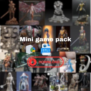 Game-Inspired Miniature STL Pack – 20 High-Detail Fantasy & Combat 3D Models (RPG, Fighters, Post-Apoc) Instant Download, Drive Link !!!