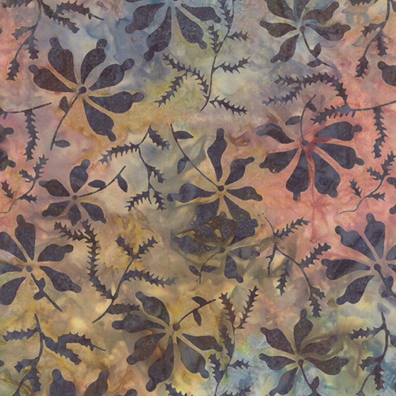 Color Daze Batiks Floral Sea Glass by Laundry Basket Quilts Etsy