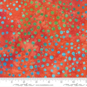 Color Crush Batiks - Dots in Tangerine from Moda Fabrics # 4363 14