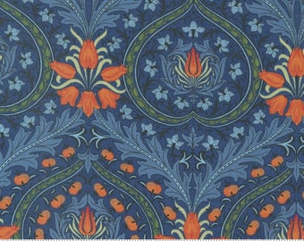 Morris Meadow Best Of Morris - Eden Damask in Woad by Barbara Brackman for Moda Fabrics # 8372 14