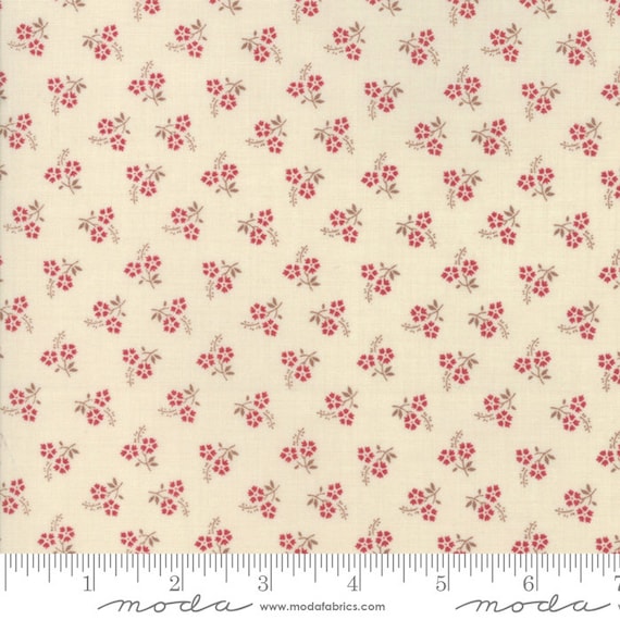 Little Rose Polka Dot Amberley Multiple Sizes White Moda Fabric Cotton