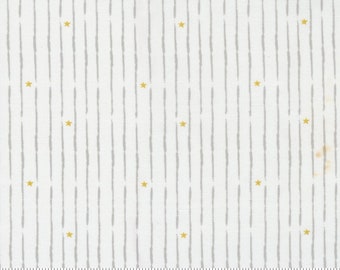 Little Ducklings - Broken Star Stripe in White by Paper + Cloth for Moda Fabrics # 25108 11