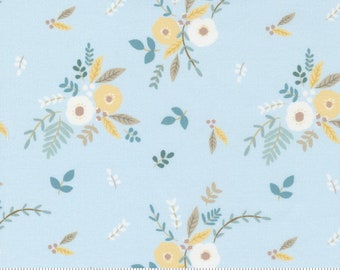 Little Ducklings - Floral Bouquet in Blue by Paper + Cloth for Moda Fabrics # 25101 15