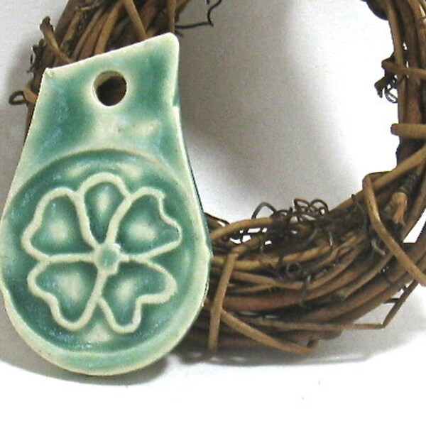 Ceramic Pendant - Signature Irihana Flower Pendant (OOAK Stoneware Focal Pendant)