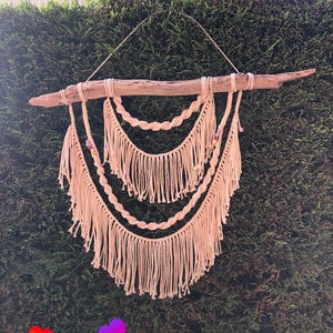 WHITE MACRAME TAPESTRY