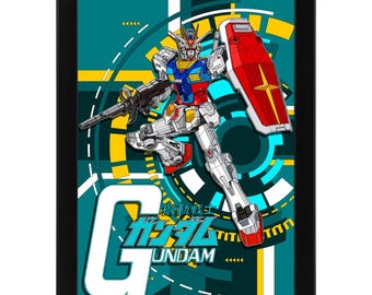 Gundam, Framed Poster, Artist-Designed, Digital Artwork