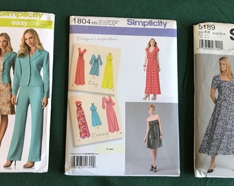 Women's Clothing Pattern Lot of 3 - Simplicity 8-10-12-14-16