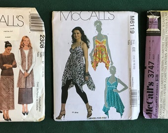 Women's Clothing Pattern Lot of 3 - McCalls 12-14-16