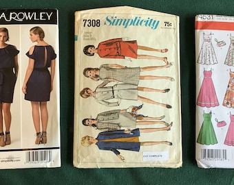 Women's Clothing Pattern Lot of 3 - Simplicity Dresses 6-8-10-12