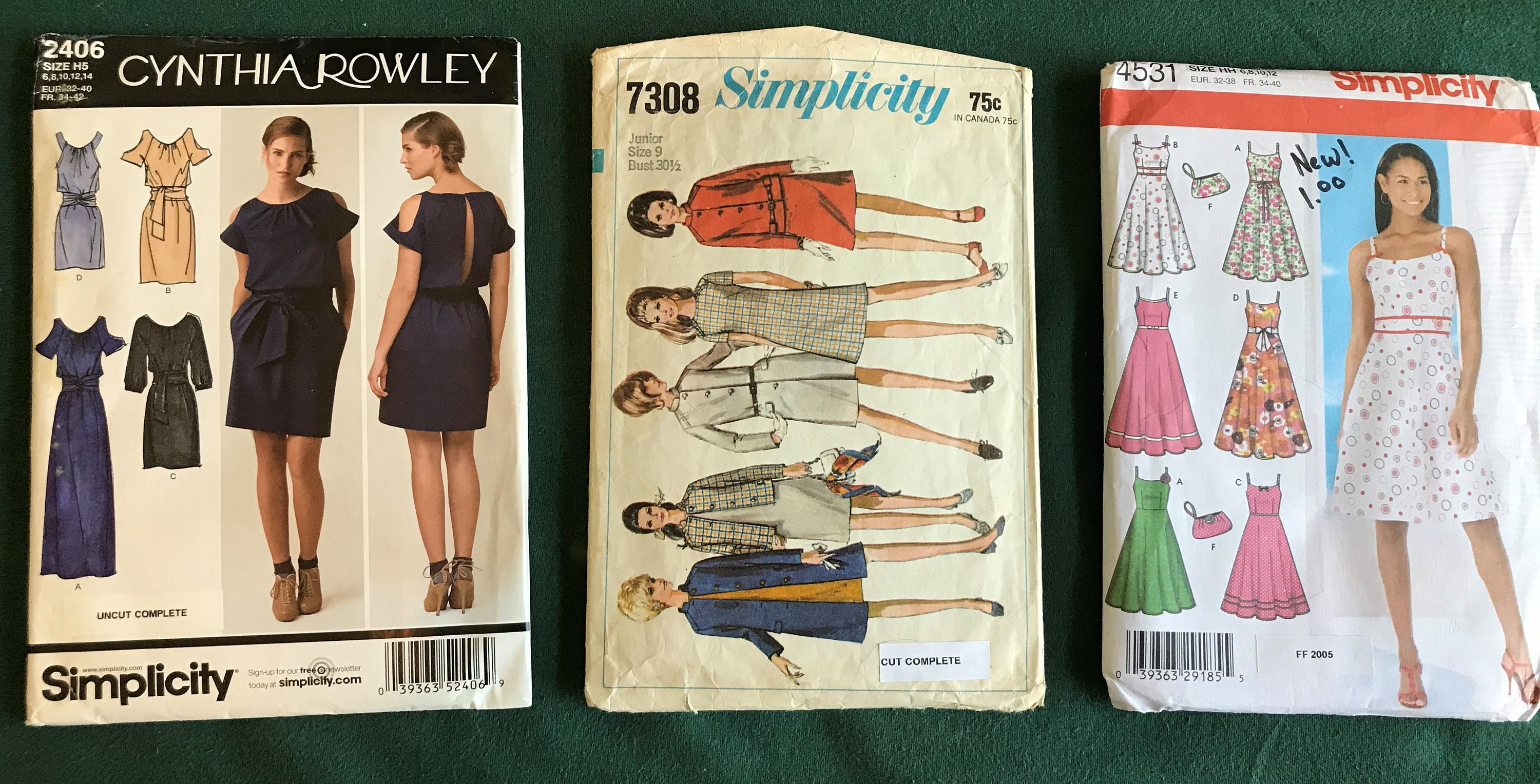 Women's Clothing Pattern Lot of 3 Simplicity Dresses 681012 Etsy UK