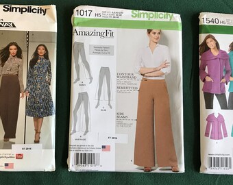 Women's Clothing Pattern Lot of 3 - Simplicity 6-8-10-12-14