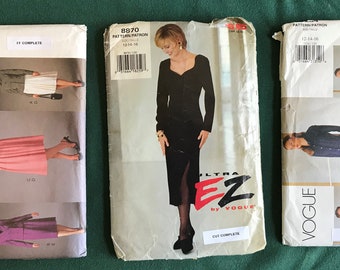 Women's Clothing Pattern Lot of 3- Vogue - 12 - 14 - 16 8870 7234 7342