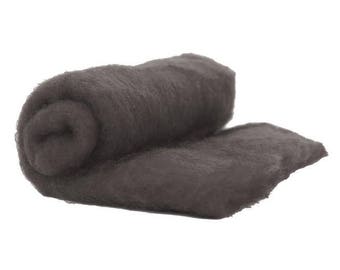 Carded Fiber Batt - Perendale Wool - Pewter - 7 oz