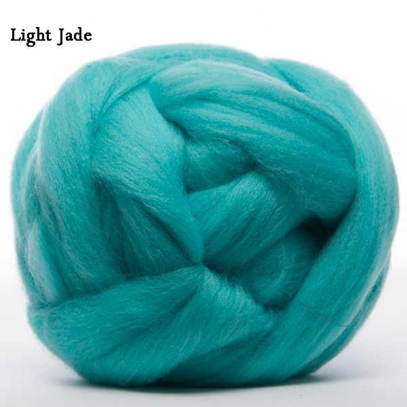 4 ounces Light Jade Merino Wool Top 22.5 micron
