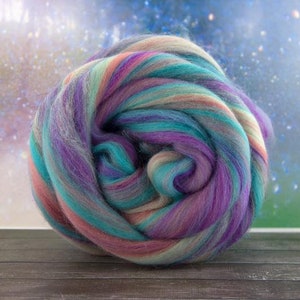 Merino and Sparkle Roving - Once Upon a Time 4oz