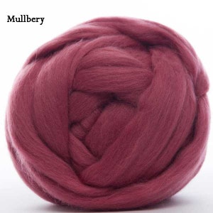 Merino Wool Top - 22.5 micron -Mulberry - 4 ounces