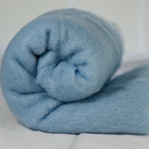 Carded Fiber Batt - Perendale Wool - Dream Blue - 7 oz