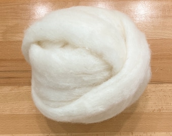Corriedale Bulky Wool Roving - White Ecru - 4 ounces