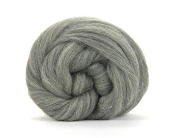 Merino Natural Grey Wool 16 oz, Spinning Fiber, Combed Top, Wool Roving, Felting Wool