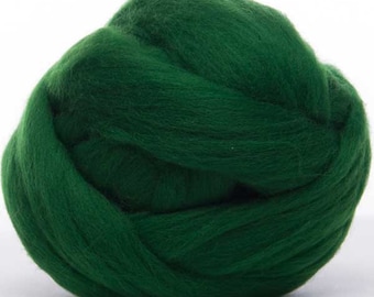 Merino Wool Top - 22.5 micron -Forest - 4 ounces