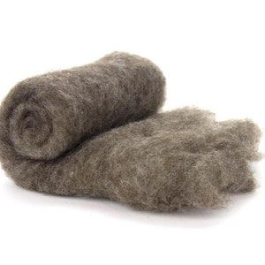 Carded Fiber Batt - Perendale Wool - Natural Brown - 7 oz