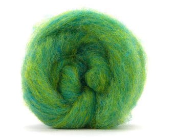 Corriedale Bulky Wool Roving - lemon Lime - 4 ounces