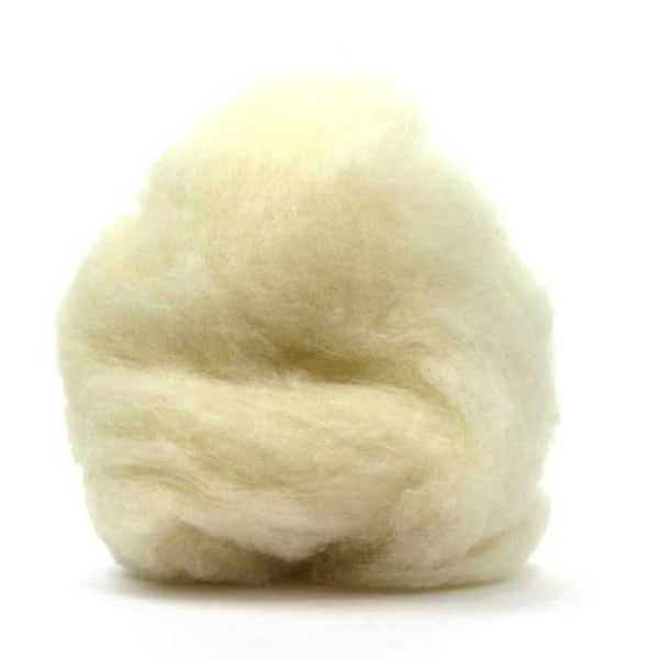 Corriedale Bulky Wool Roving - White Ecru - 4 ounces