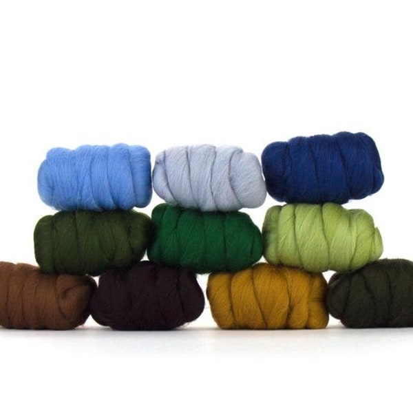 Merino Wool Top - 22.5 micron - Country Garden Sample Pack - 8.75 ounces