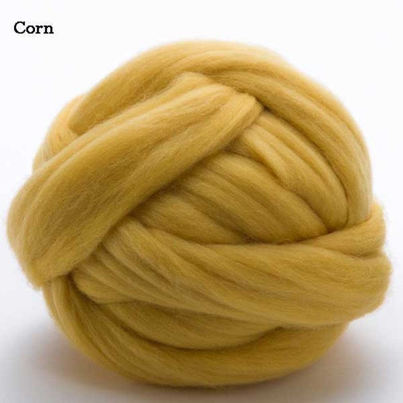 Merino Wool Top 22.5 micron Corn 4 ounces image 1