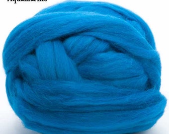 Merino Wool Top - 22.5 micron -Aquamarine - 4 ounces