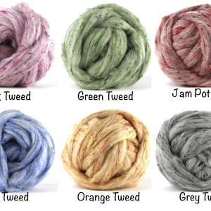 Wool Roving Tweed Blend 4oz Colors Available Pink / Green / Jam Pot ...