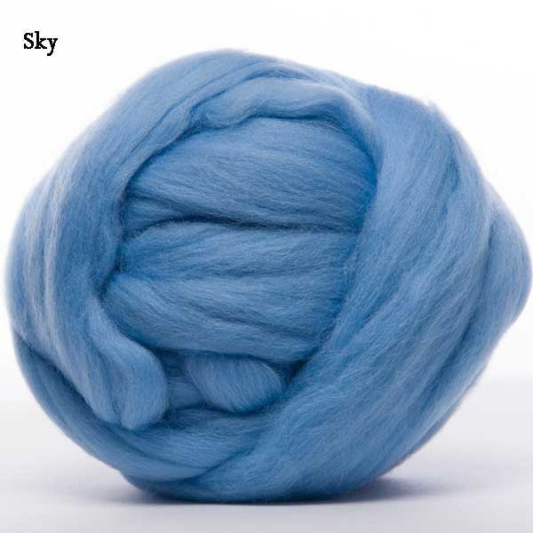 Merino Wool Top - 22.5 micron -Sky - 4 ounces