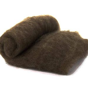 Carded Fiber Batt - Merino Wool 23micron - Natural Brown - 7 oz