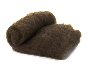 Carded Fiber Batt - Merino Wool 23micron - Natural Brown - 7 oz
